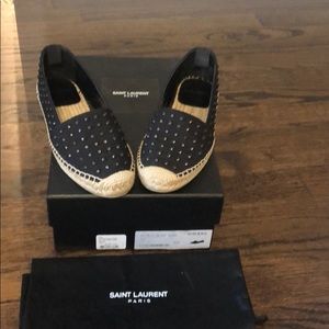 Saint Laurent Black studded espadrille